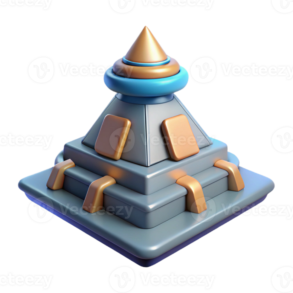 beautiful abstract 3D Render Abstract Geometric Tower genuine png