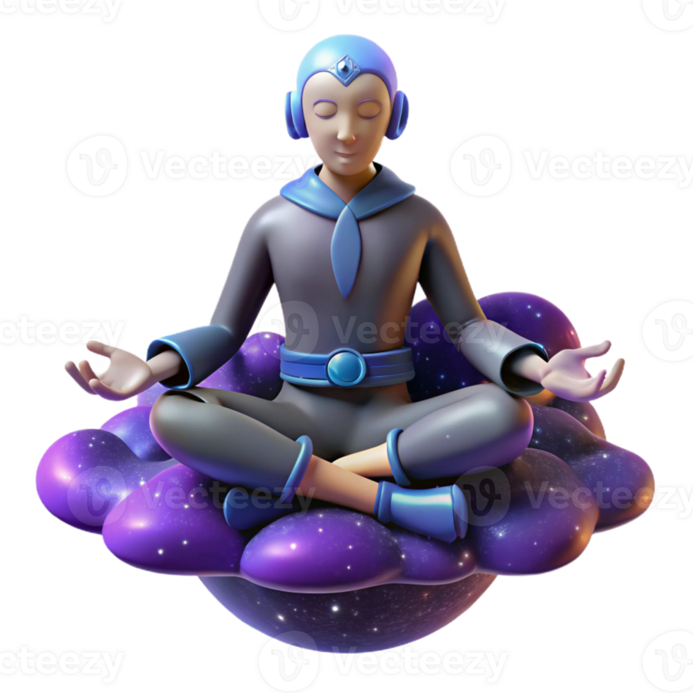 impressive minimalist 3D Render Cosmic Meditation professional png