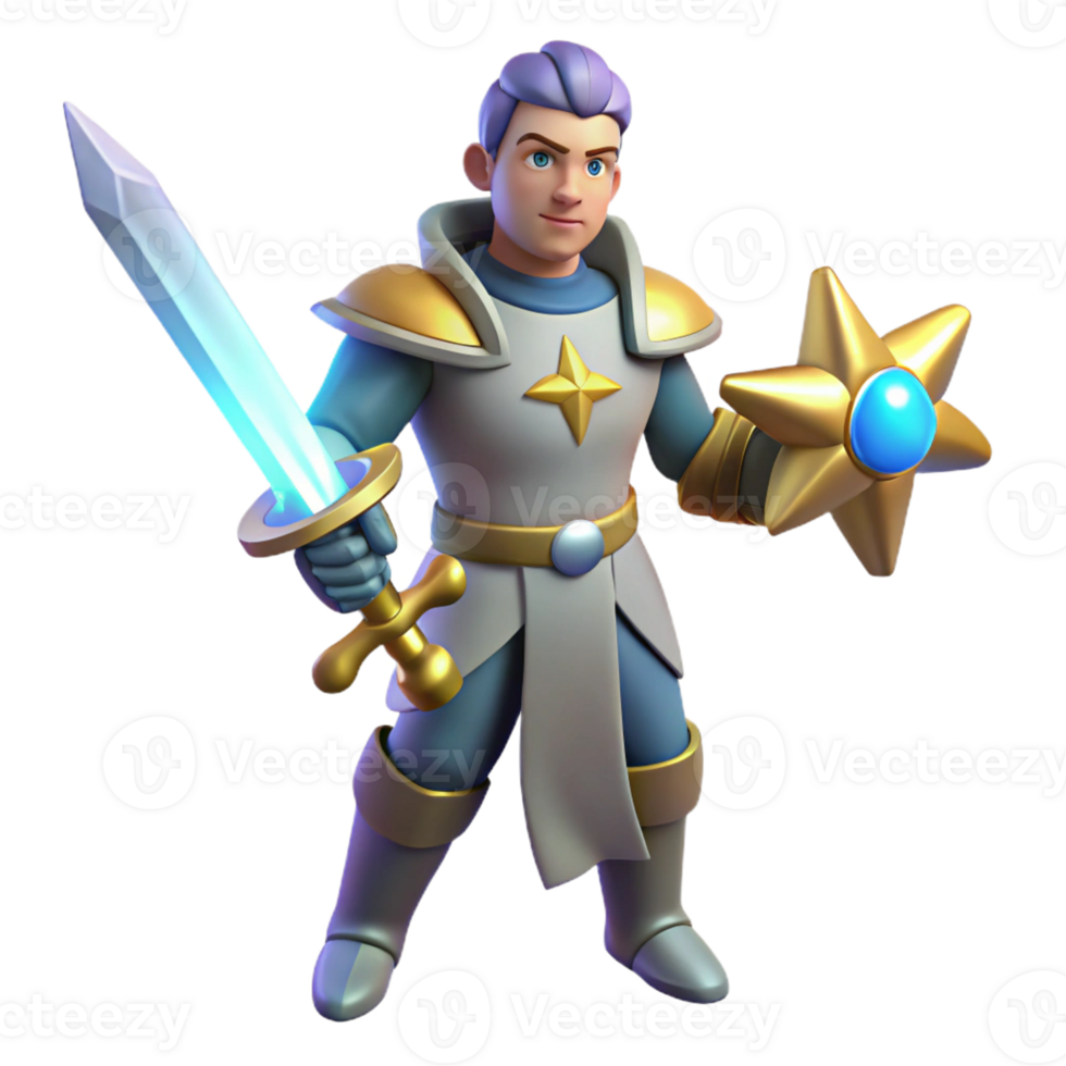 magnificent vintage 3D Render Knight Fantasy Character 4K png