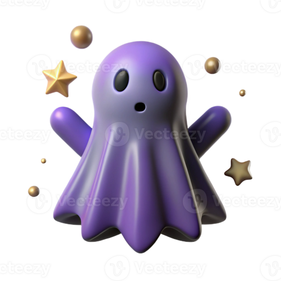 serene traditional Adorable 3D Ghost Illustration premium png