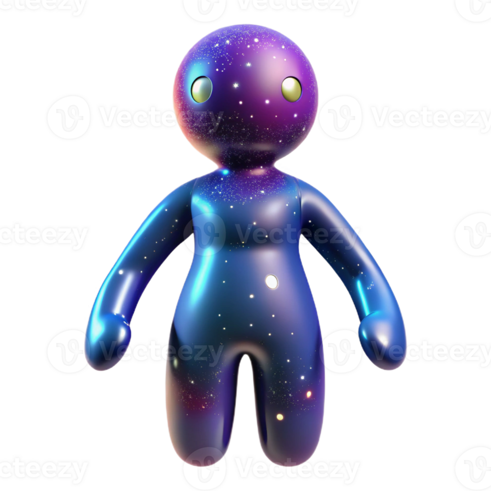 stunning rustic Cosmic Cartoon Character 3D Render authentic png