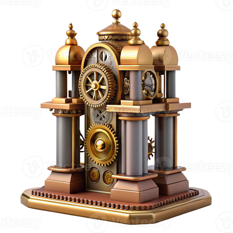 extraordinary rustic Ornate 3D Model of a Clock Tower high resolution png