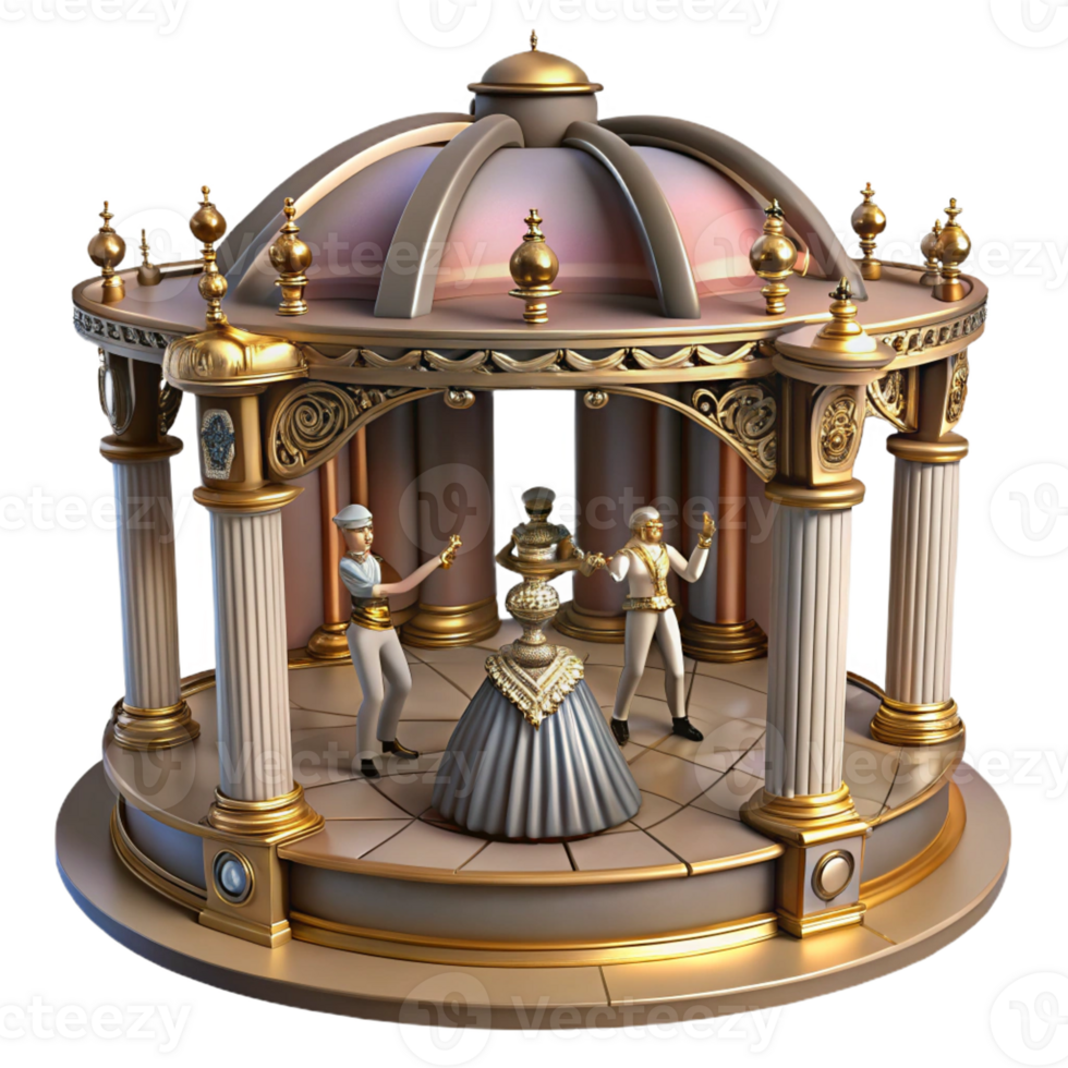 extraordinary rustic Elegant 3D Render of Classical Pavilion high quality png