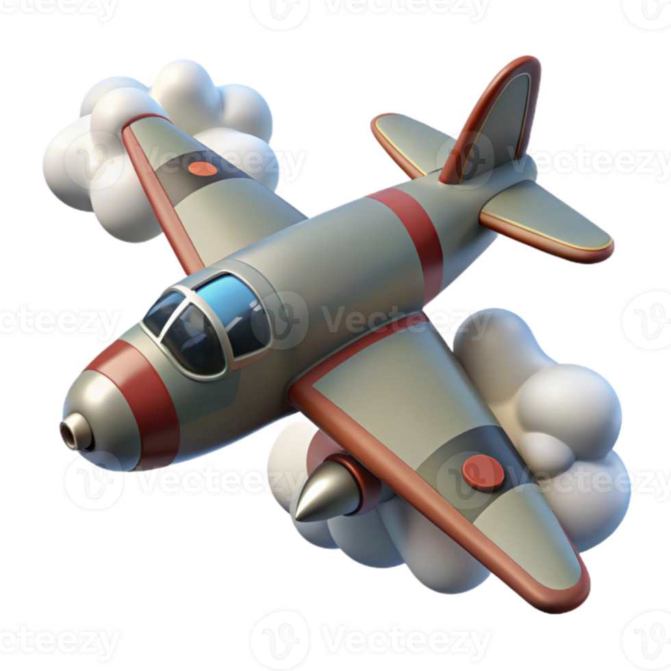 dramatic modern Vintage Airplane 3D Render exclusive png