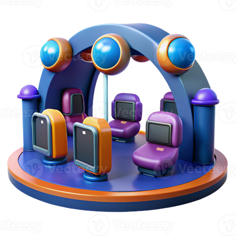 beautiful creative Futuristic 3D Render of a Circular Ride exclusive png