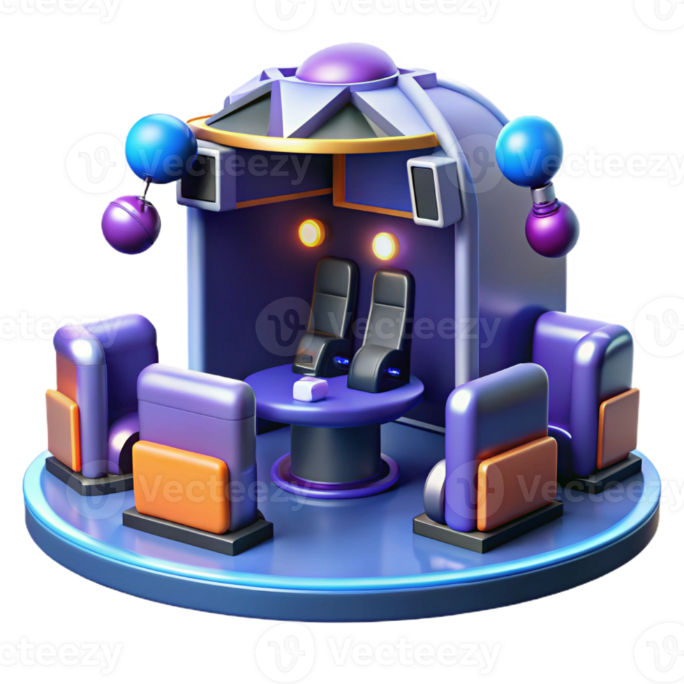 impressive traditional Futuristic 3D Room Illustration Virtual Reality Experience authentic png