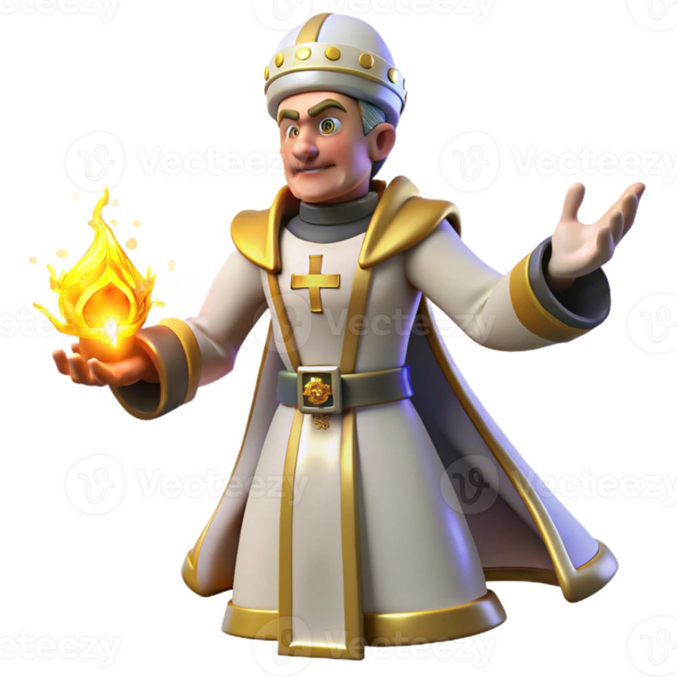 extraordinary minimalist 3D Render of a Cartoon Religious Figure original png
