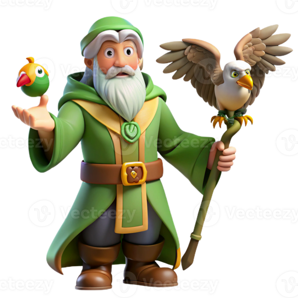 extraordinary abstract Wizard, Bird, 3D Render 4K png