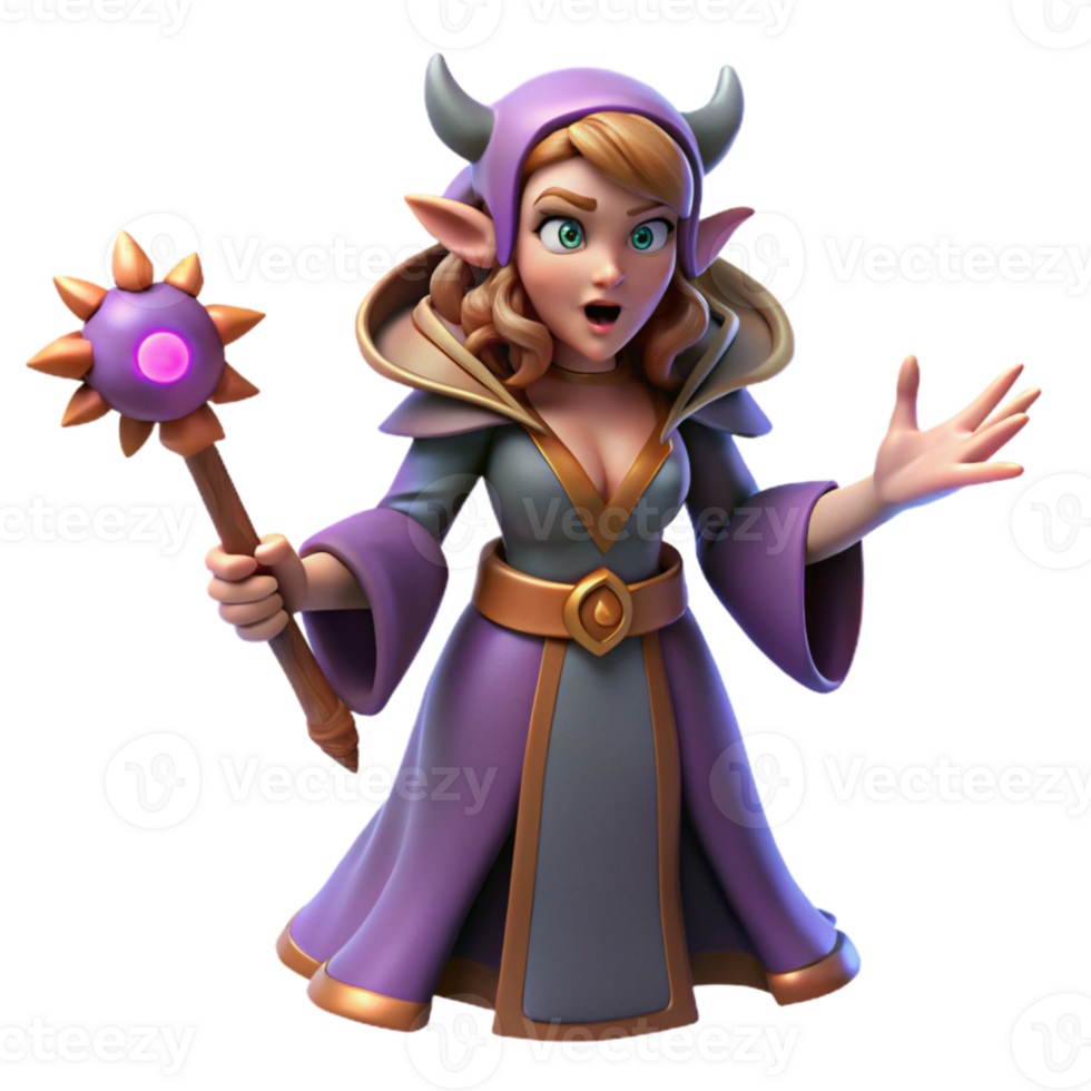 magnificent creative 3D Render of a Female Fantasy Mage original png