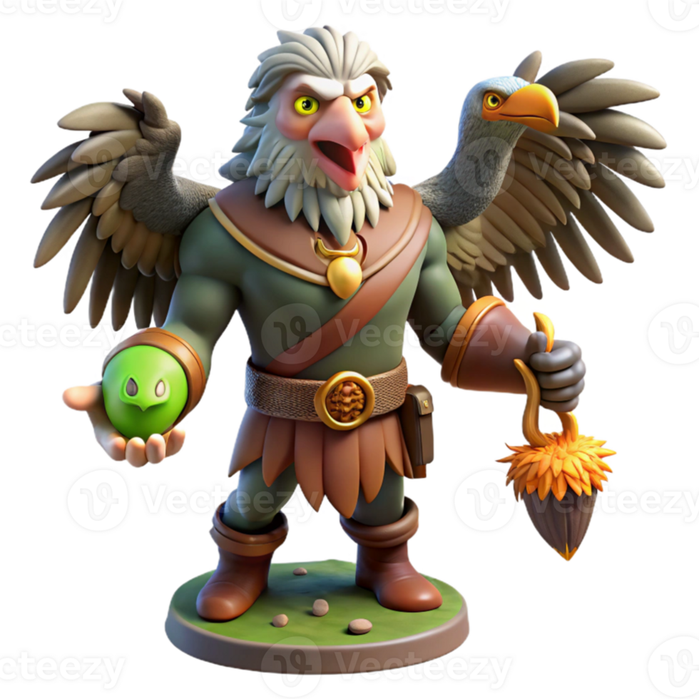 beautiful creative 3D Render Fantasy Eagle Warrior original png