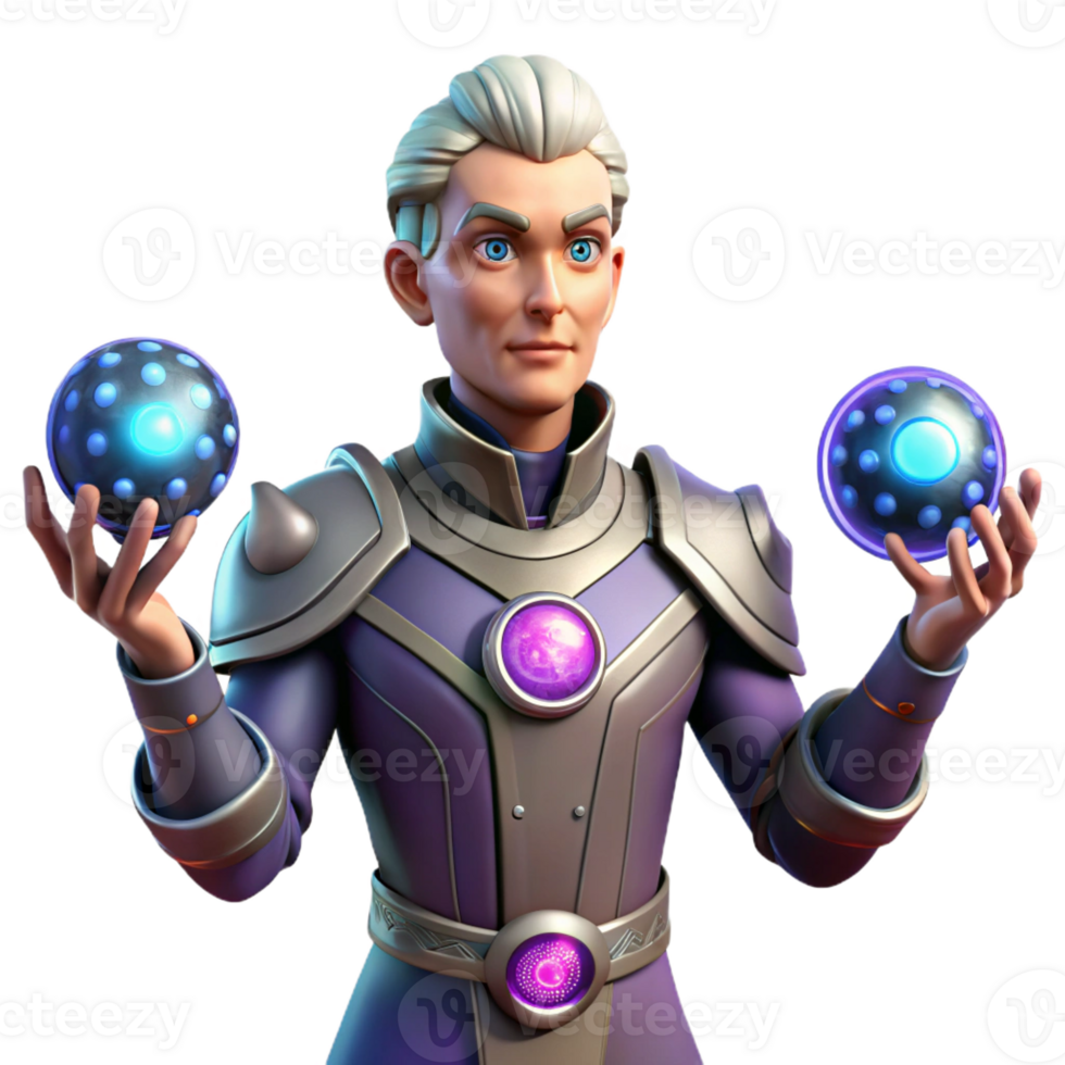 magnificent abstract 3D Render of a Young Wizard high resolution png
