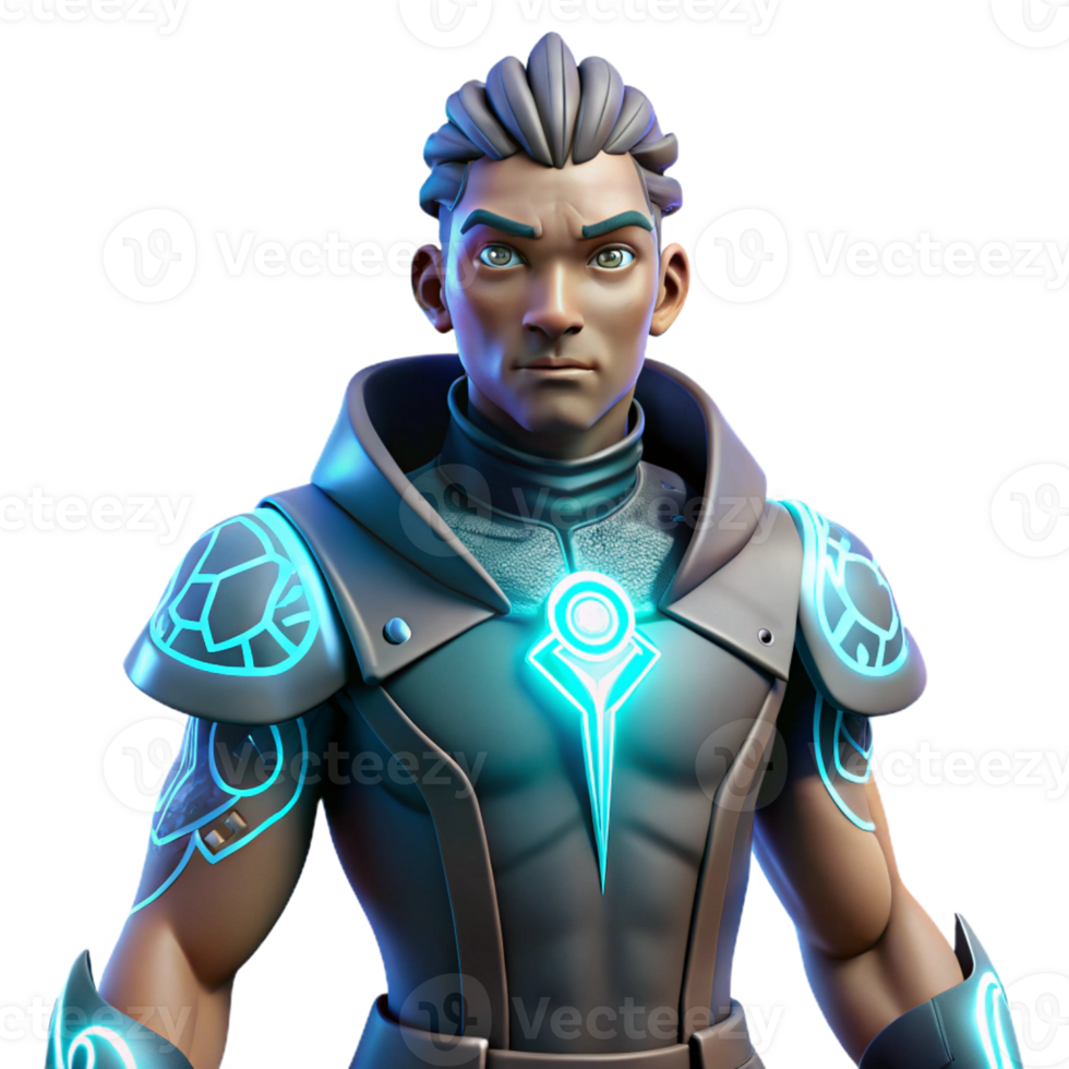 serene rustic 3D Render of a Futuristic Warrior exclusive png