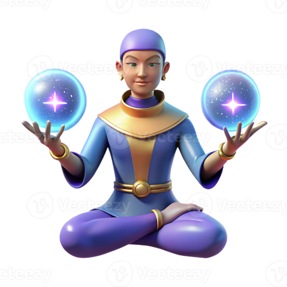 dramatic rustic Mystic 3D Render of a Wizard original png