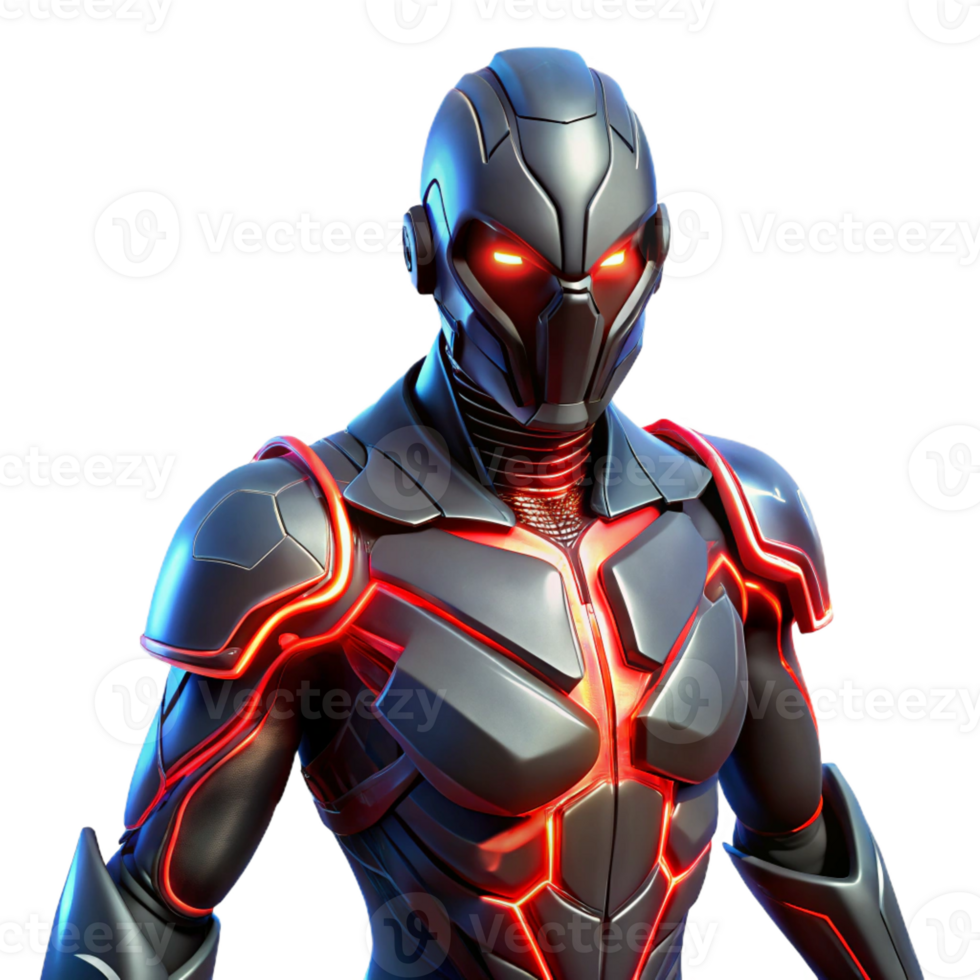 elegant abstract 3D Render Futuristic Cyborg Armor high resolution png