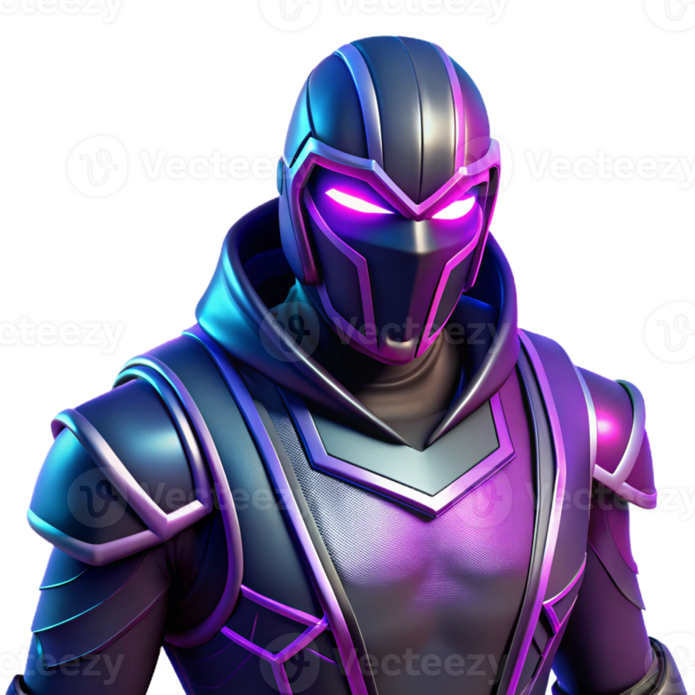 extraordinary minimalist 3D Render of a Glowing Knight detailed png
