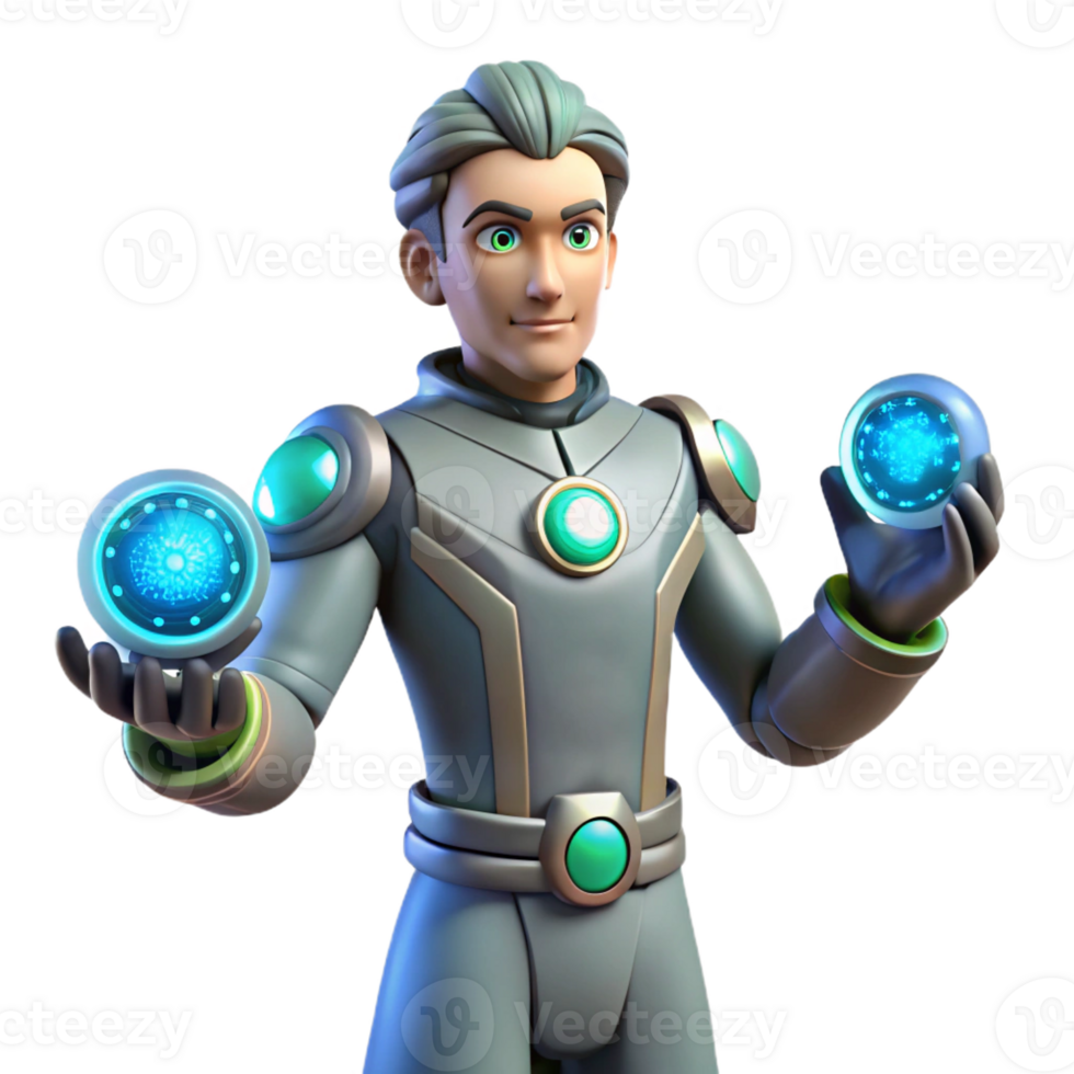 stunning traditional 3D Render Futuristic Scientist original png