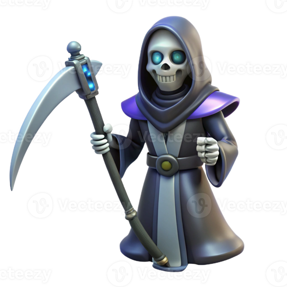 impressive abstract Grim Reaper 3D Render original png