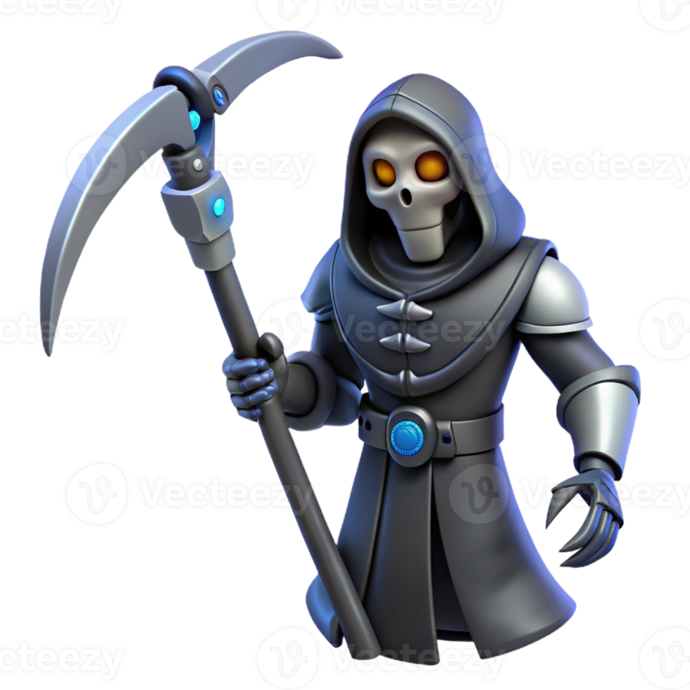 extraordinary classic Grim Reaper 3D Render original png