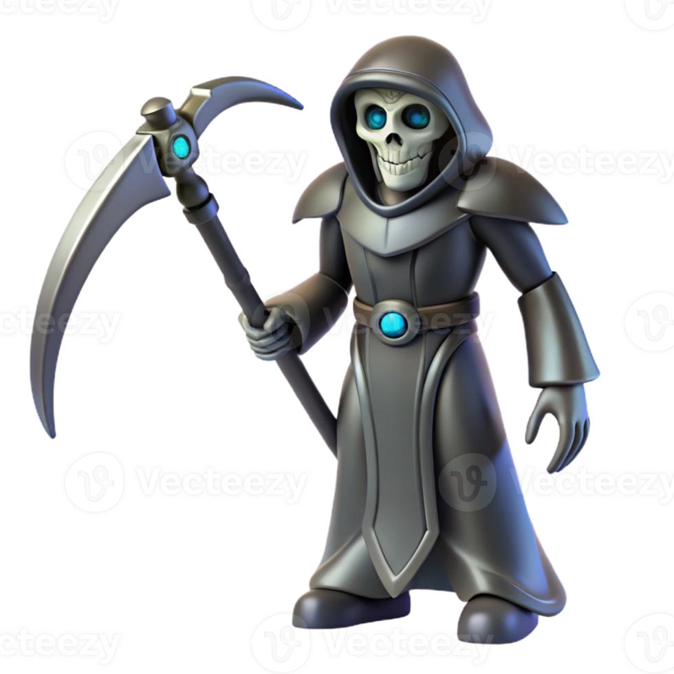 extraordinary artistic Grim Reaper 3D Render premium png