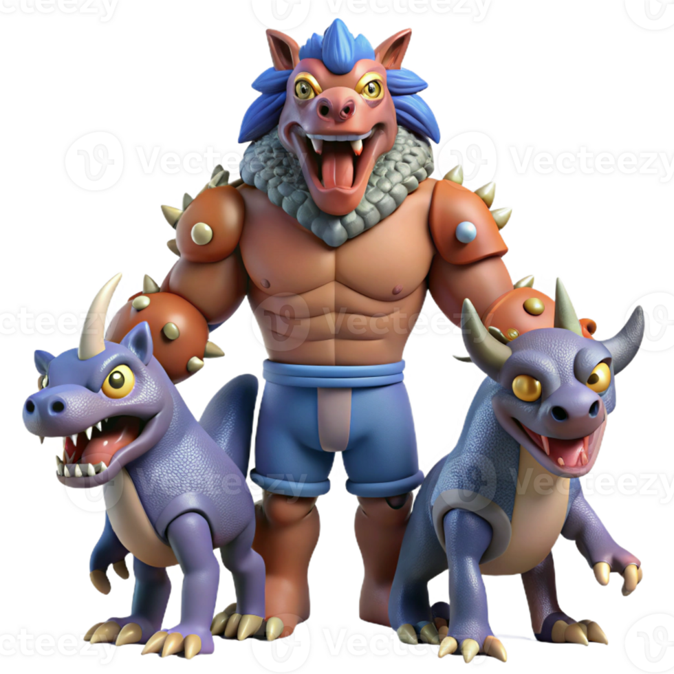 serene artistic 3D Cartoon Monster Illustration authentic png