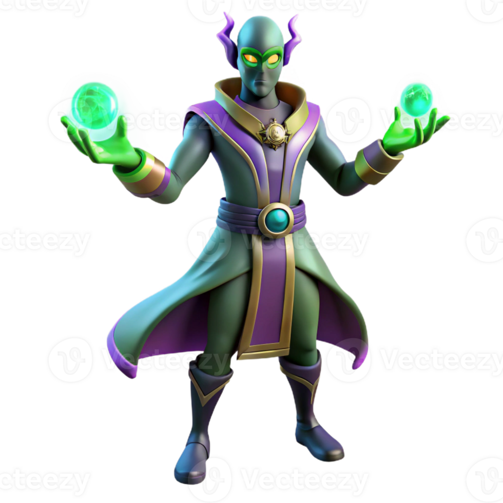 extraordinary modern 3D Render Green Wizard, Magic, Fantasy high resolution png