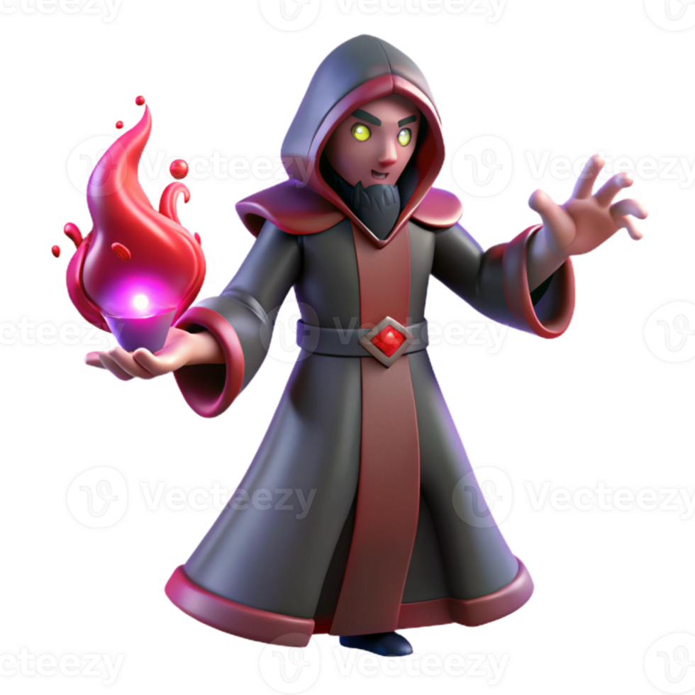 stunning abstract 3D Render Dark Wizard, Magic, Fantasy authentic png