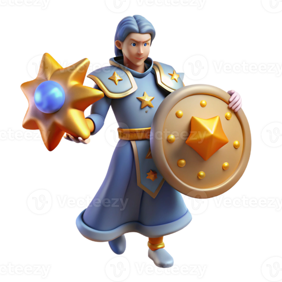 stunning rustic 3D Render Star Wizard high resolution png