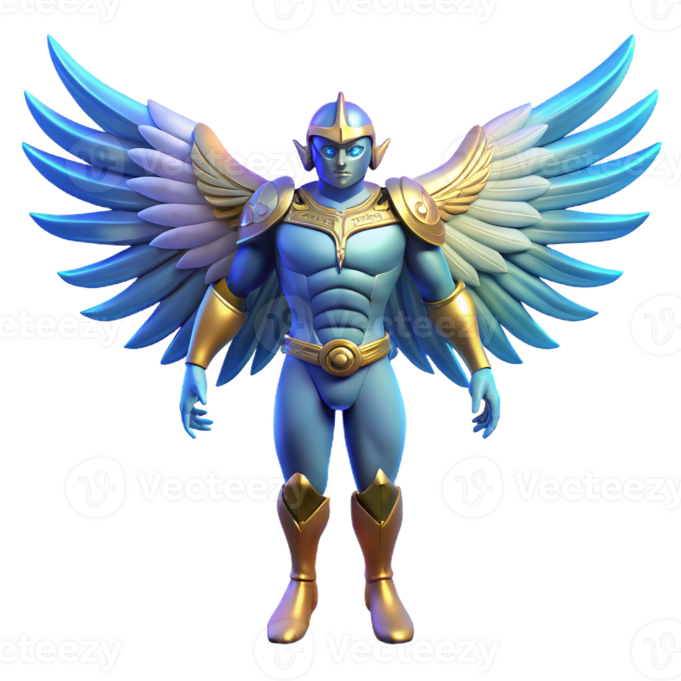 stunning contemporary 3D Render Angelic Warrior Fantasy Character high resolution png