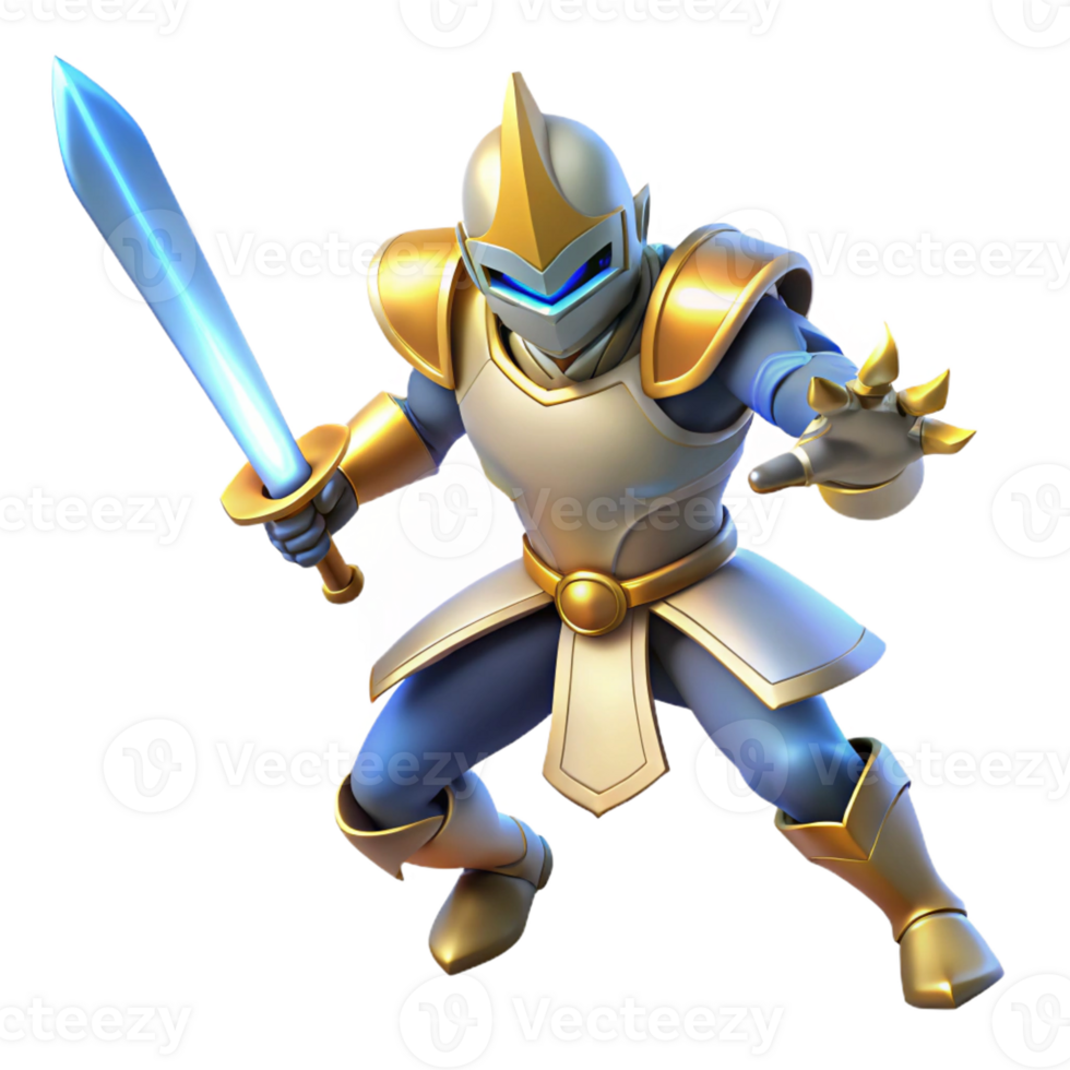 vibrant vintage 3D Render of a Fantasy Knight original png