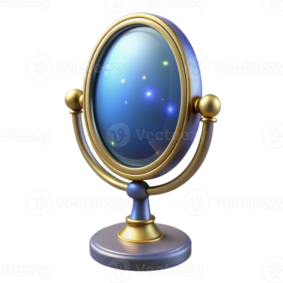 stunning minimalist 3D Render Celestial Mirror Illustration high quality png