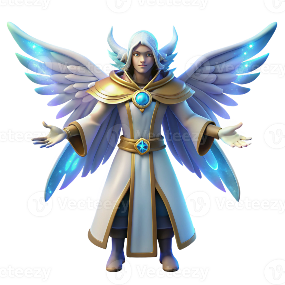 wonderful creative Angelic 3D Render, Celestial Being authentic png