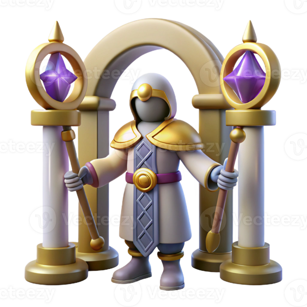 stunning rustic 3D Render Fantasy Wizard Archway detailed png