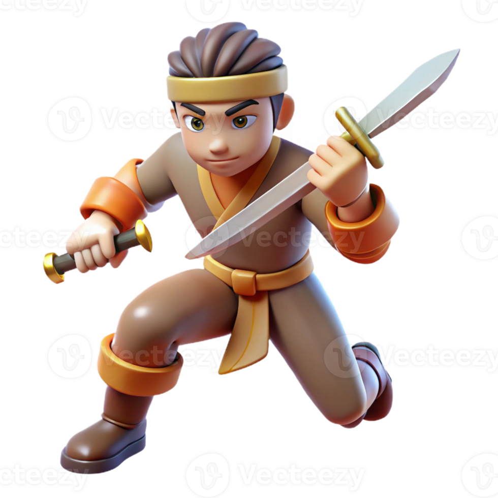 beautiful creative 3D Cartoon Warrior Illustration exclusive png