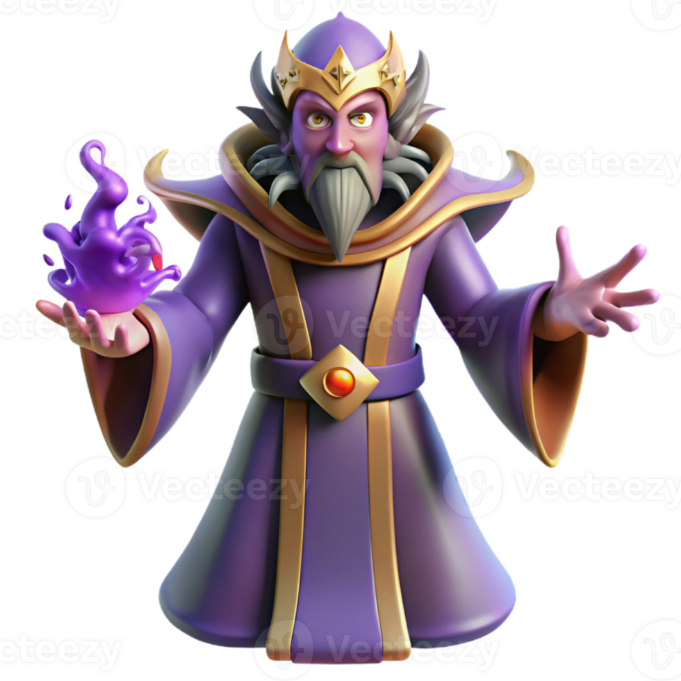 vibrant creative 3D Render Wizard Fantasy Character genuine png