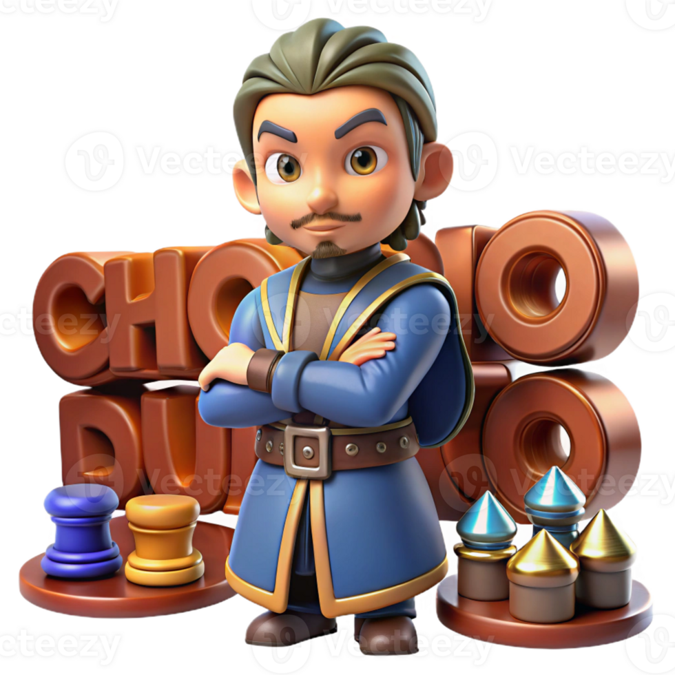 extraordinary minimalist 3D Cartoon Game Character Illustration 4K png
