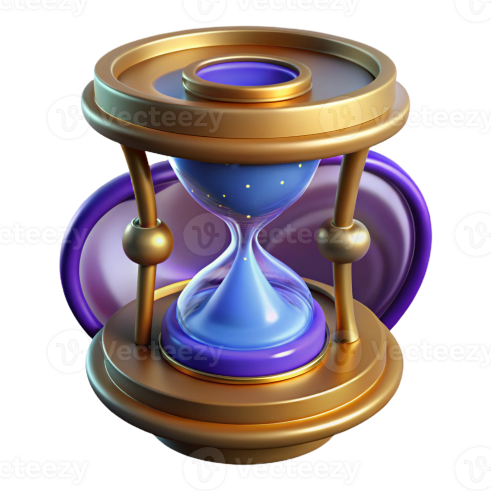 impressive creative 3D Render Golden Hourglass Abstract Background 4K png