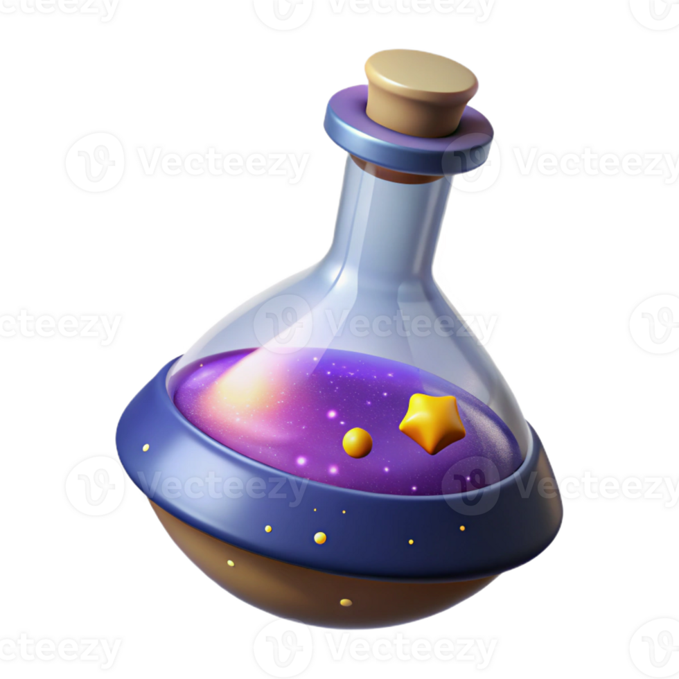 serene abstract Cosmic Potion 3D Render high quality png