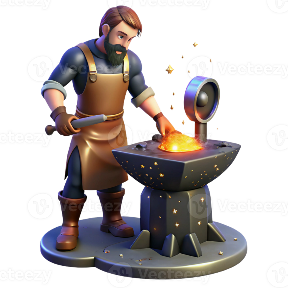 stunning classic Blacksmith 3D Render Fantasy Anvil genuine png