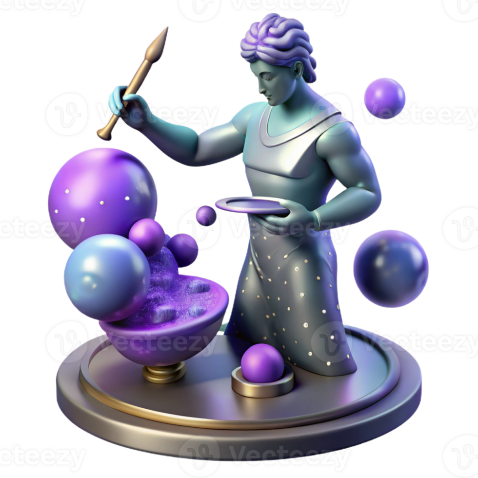 elegant creative 3D Render Artistic Figure Creating Abstract Forms 4K png