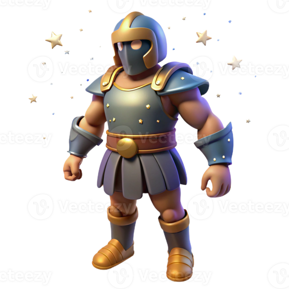 magnificent vintage 3D Render of a Mighty Warrior high resolution png
