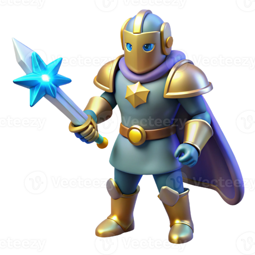 beautiful artistic 3D Render of a Fantasy Knight premium png