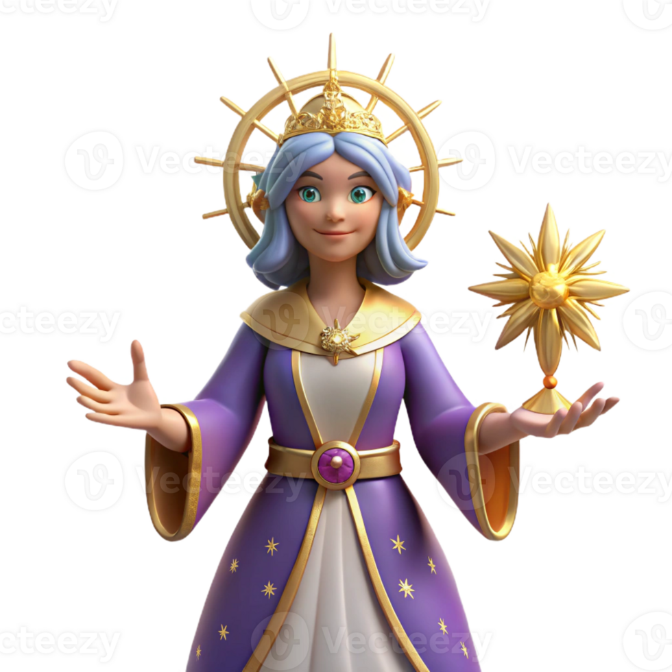 impressive minimalist 3D Render Fantasy Queen Illustration exclusive png