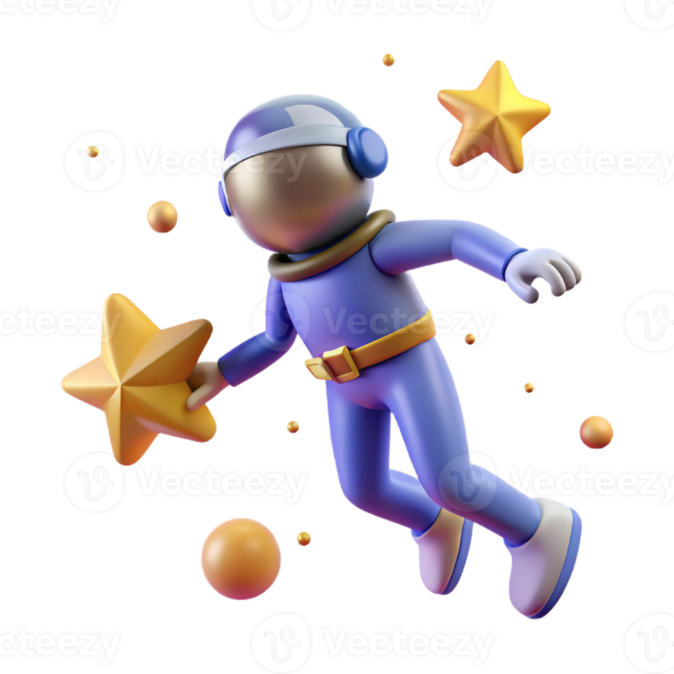 dramatic artistic 3D Astronaut Illustration Space, Stars, Galaxy professional png
