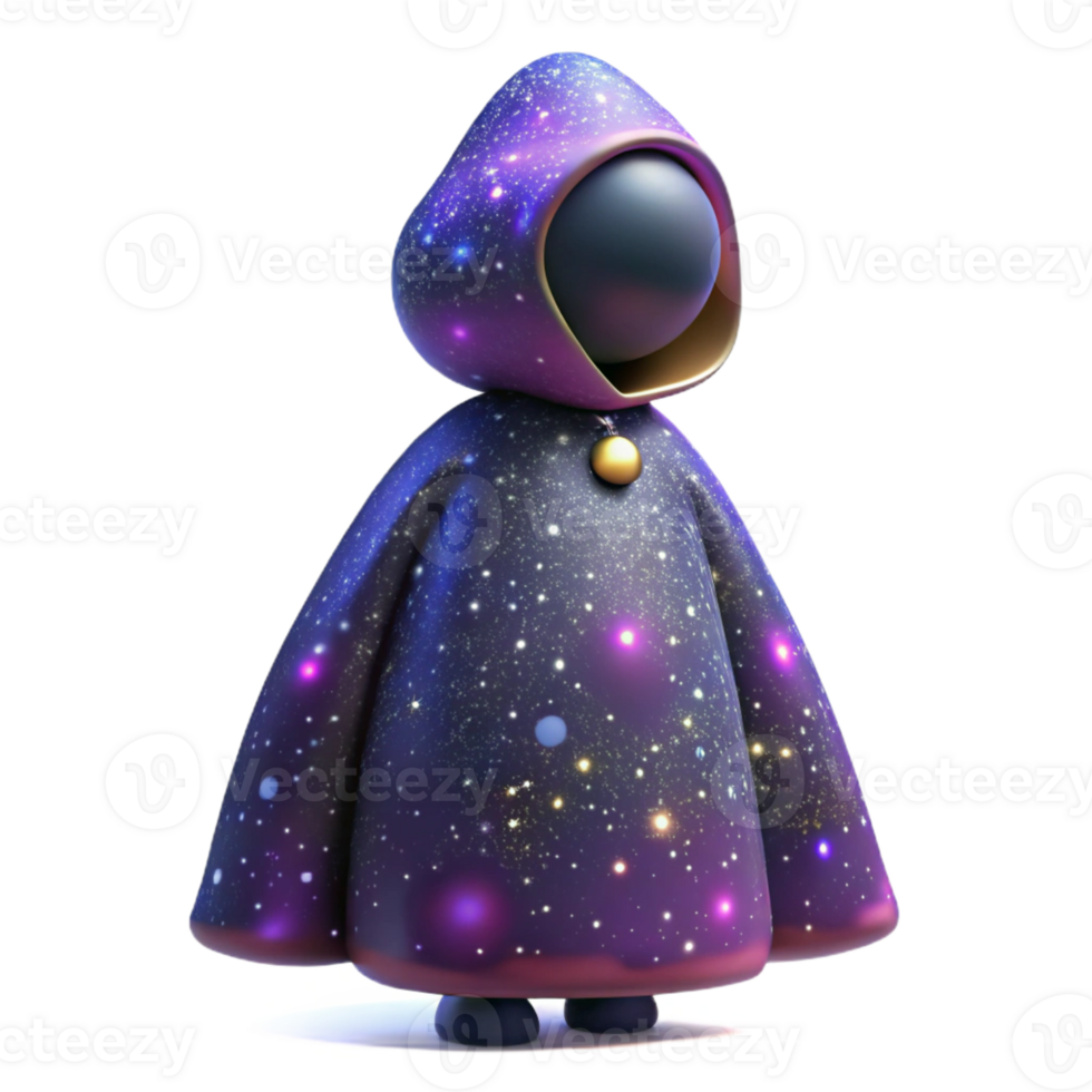 magnificent abstract 3D Render of a Cosmic Wizard authentic png