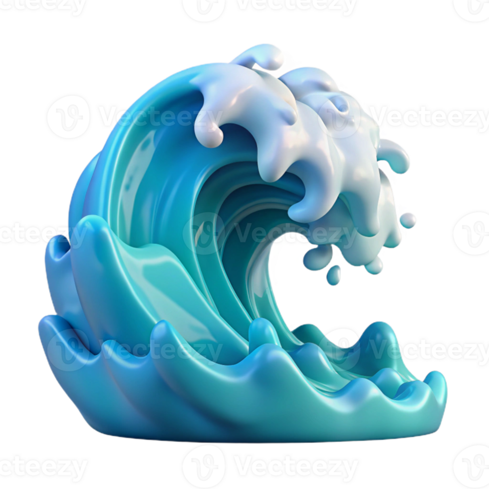 extraordinary contemporary Stylized 3D Wave Illustration exclusive png