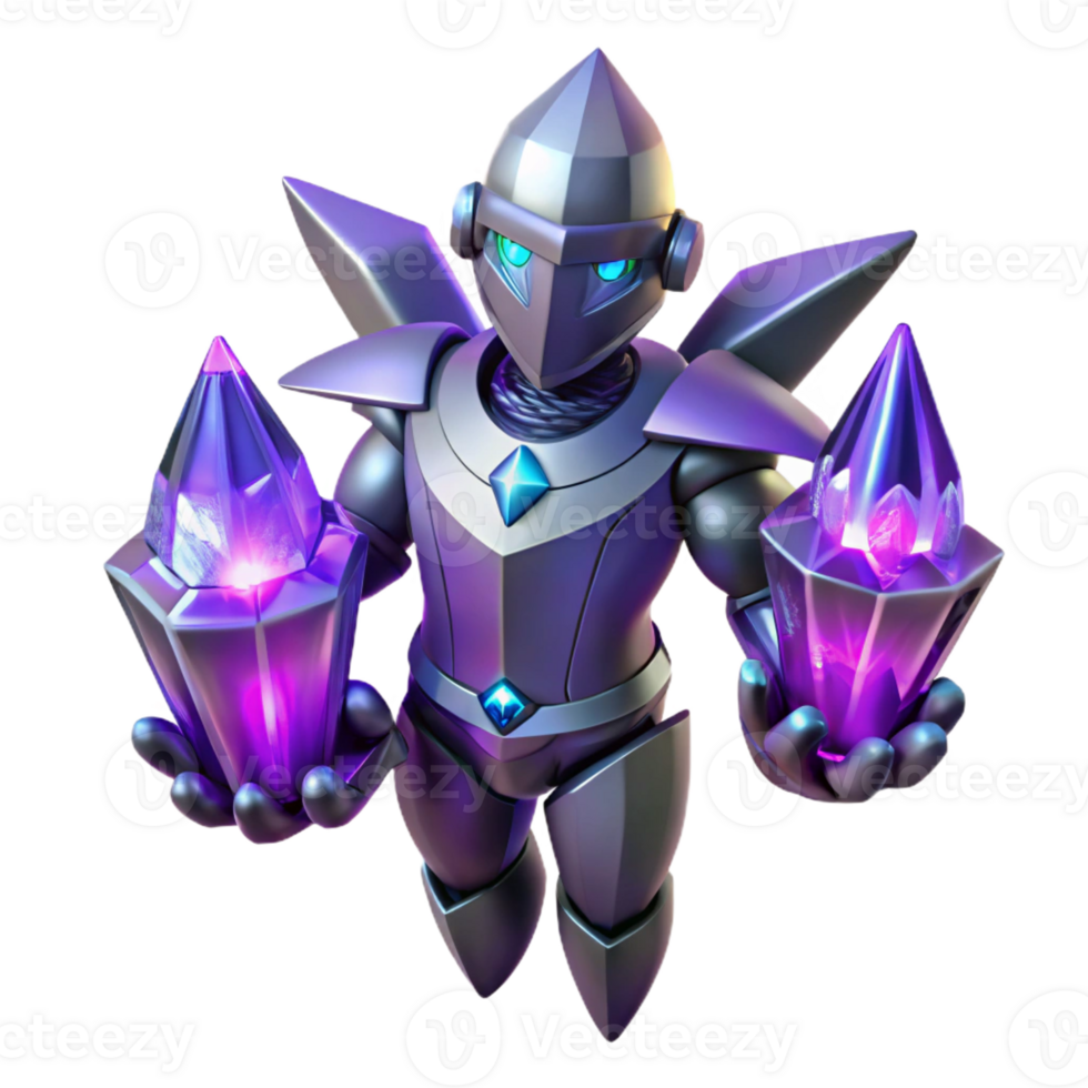 wonderful contemporary Crystal Knight 3D Render high resolution png