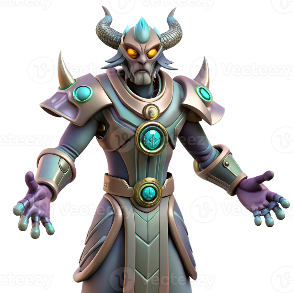 stunning contemporary 3D Render of a Fantasy Character exclusive png