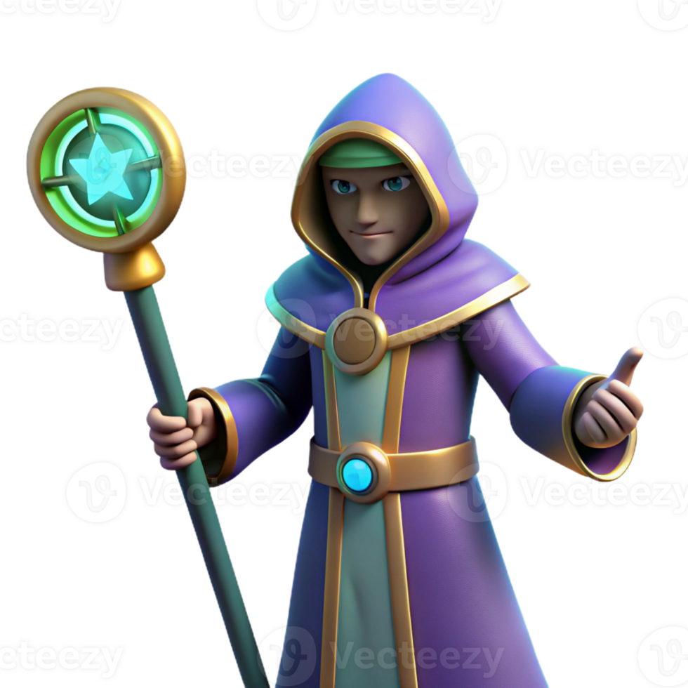 magnificent abstract Young Wizard 3D Render 4K png