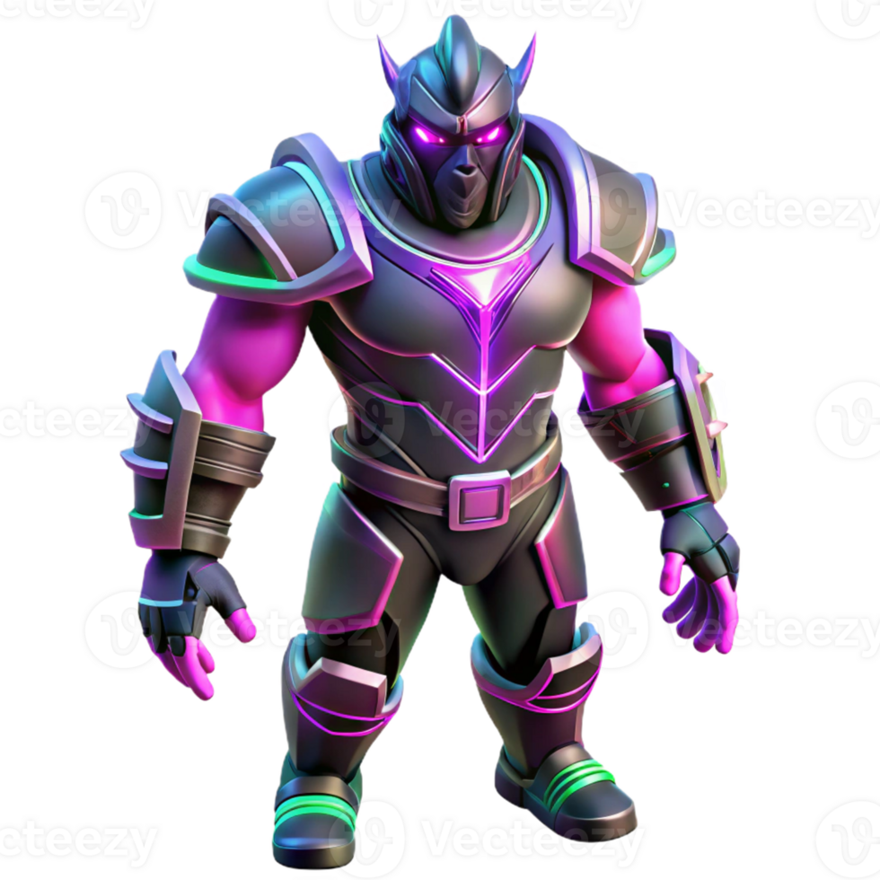 impressive minimalist Powerful 3D Render of a Cybernetic Warrior 4K png