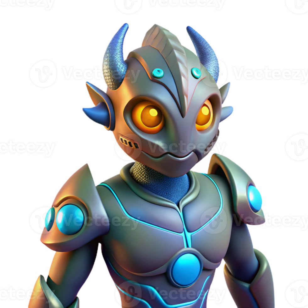 wonderful minimalist 3D Render of Futuristic Robot high quality png